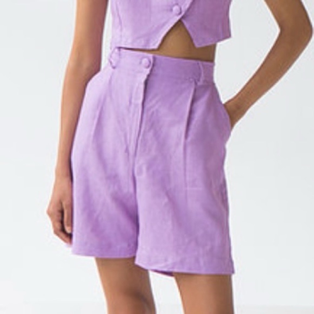 Tach Paule Linen High Waisted Shorts